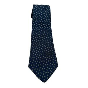 Paul Stuart Tie Navy Blue Silk Micro Teardrop Geometric (TF18)